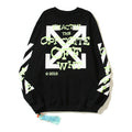 Off-White Black Neon Typography Arrow Crewneck Sweatshirt