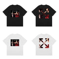 Off-White Red Tone Photo Arrow Cross Print Short Sleeve T-Shirt