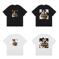 Off-White Oil Painting Figure Arrow Cross Print Short Sleeve T-Shirt