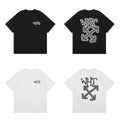 Off-White WHT Letter Grey Arrow Cross Print Short Sleeve T-Shirt